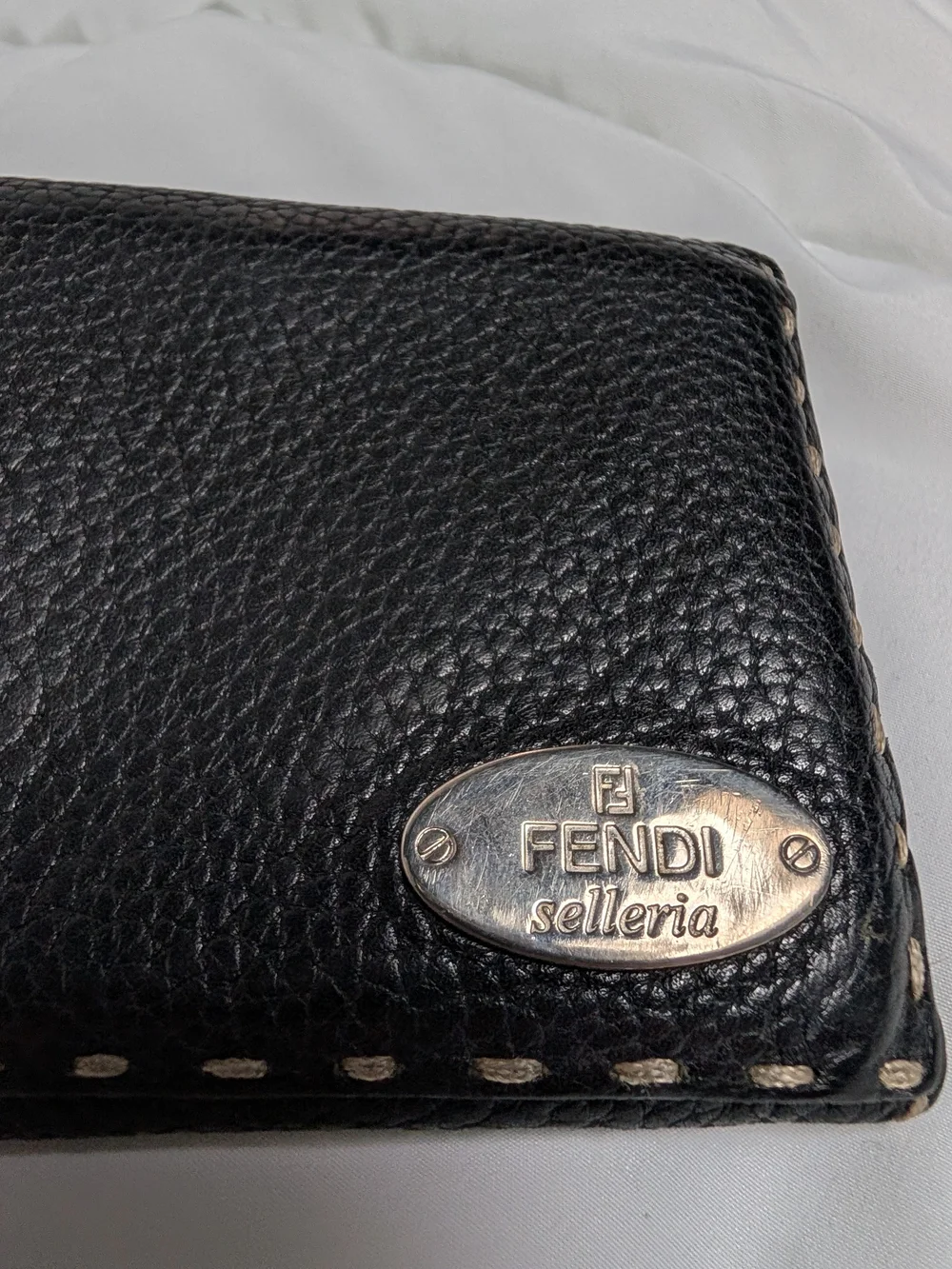 FENDI VINTAGE SELLERIA CONTINENTAL BLACK LEATHER WALLET